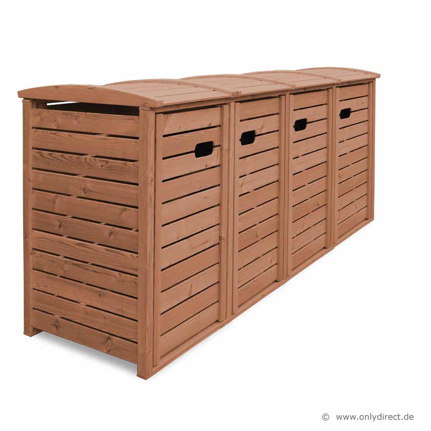 Mülltonnenbox Hartholz - grün endlackiert - 25 Jahre Garantie
