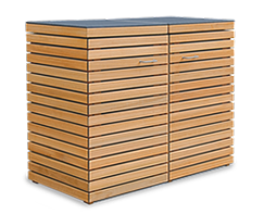Mülltonnenverkleidung CUBUS - 2 x 120 Liter Tonnenschrank mit besonders edler Optik
