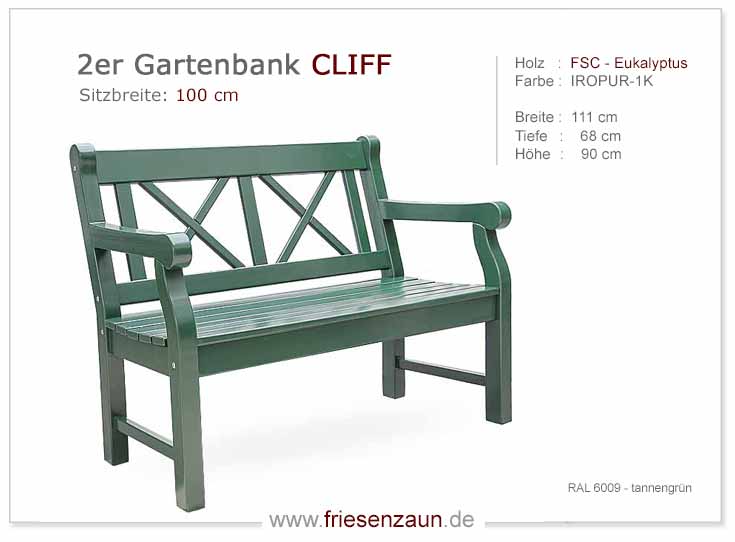 4er Gartenbank Windsor -  Gesamtbreite 240 cm - Sitzbreite 226 cm. Lieferbar in weiß oder in jedem anderen RAL-Farbton.