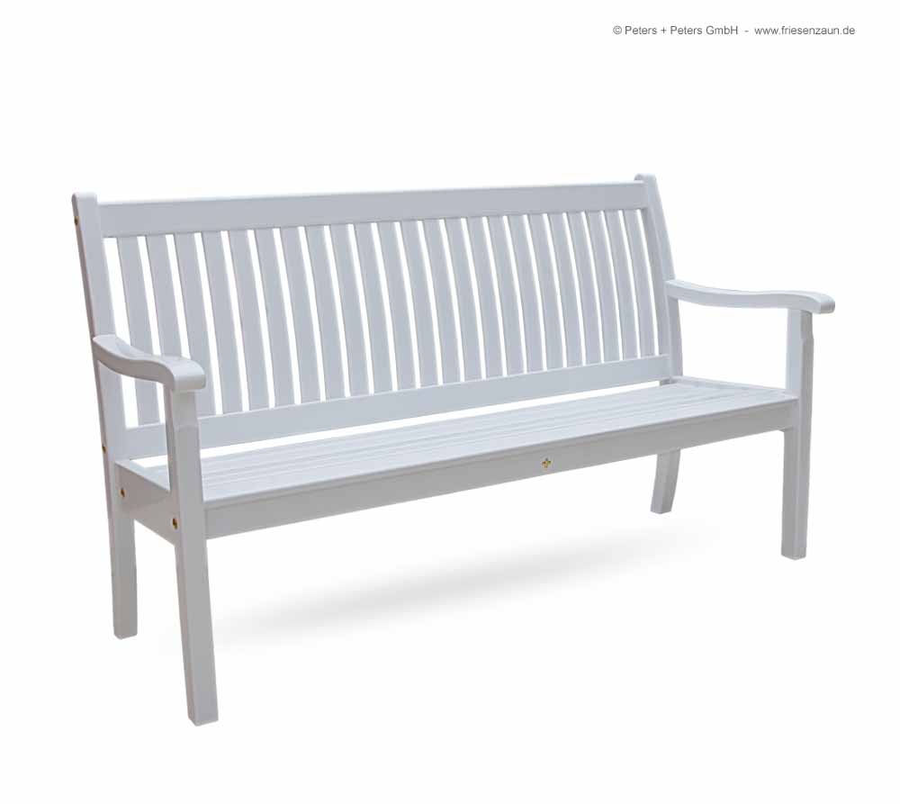 Gartenbank ROYAL - Eine stabile Holz Gartenbank aus ODUM-IROKO Hartholz -  Lieferbar in natur, weiß oder in jedem anderen RAL-Farbton.