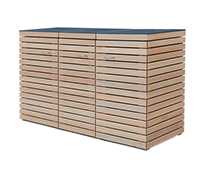 120 Liter Mülltonnenbox Holz für 3 Stellpätze - Abfalltonnen - Sichtschutz