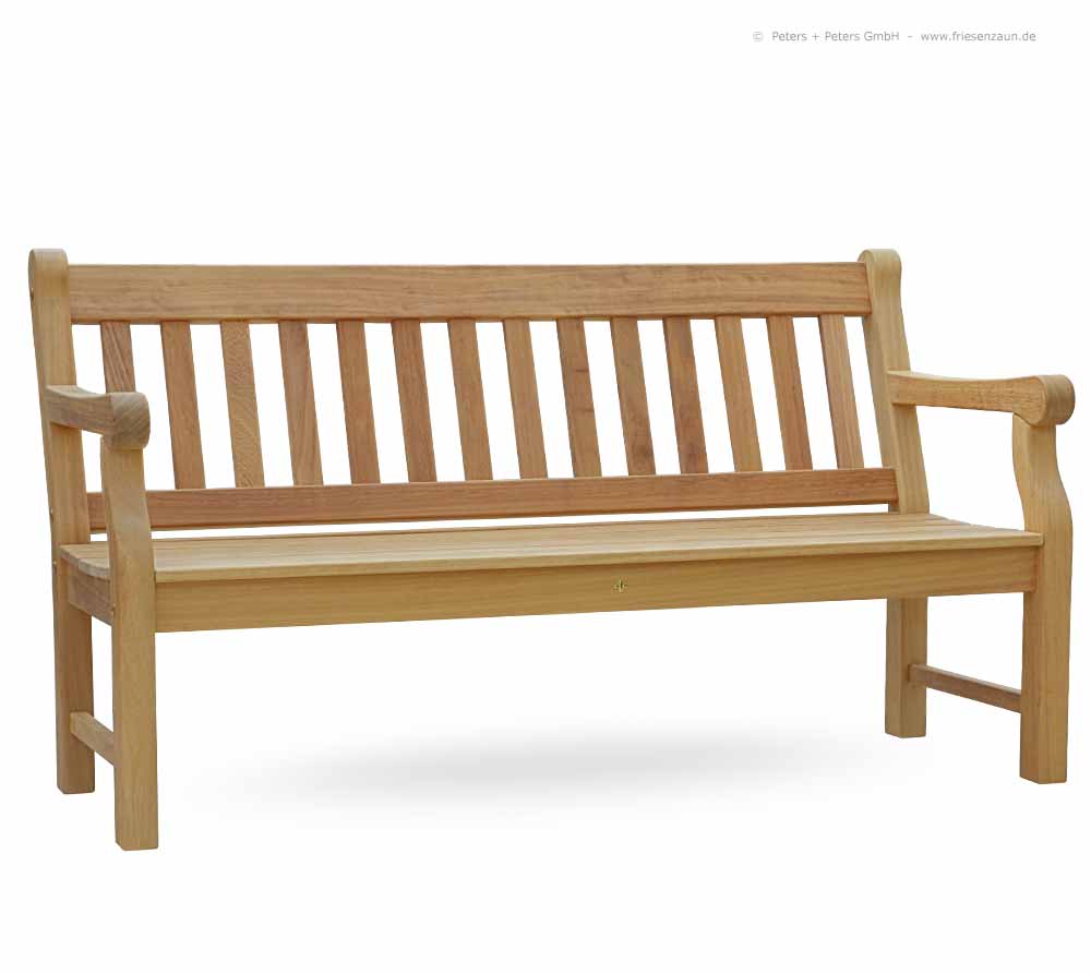 Englische Gartenbänke HYDE PARK aus ODUM-IROKO Hartholz - Weiße Holzgartenbänke Made in Germany