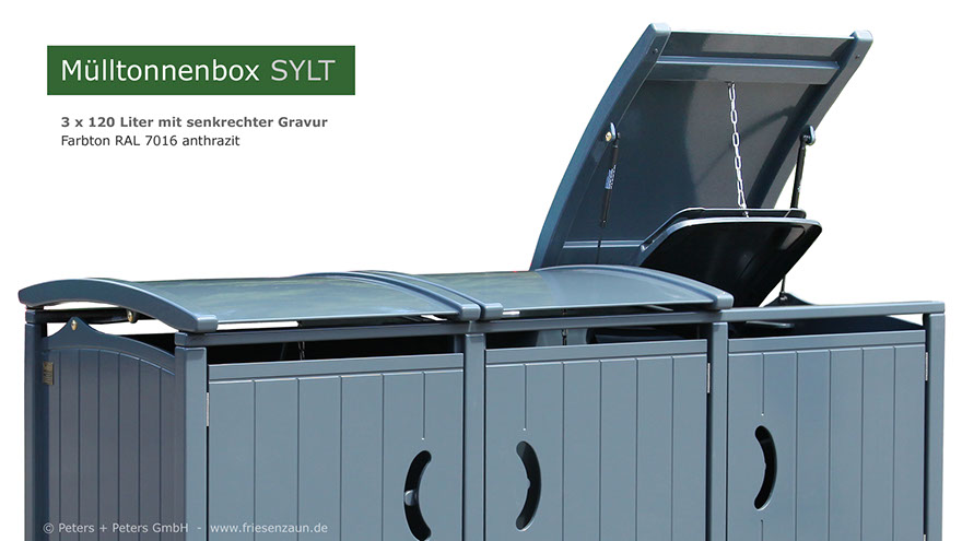 Sylter Mülltonnenverkleidung für 3 x120 Liter oder 3 x240 Liter Müllbehälter