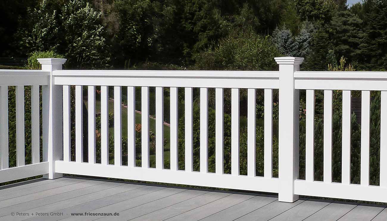 Terrassenzaun - Terrassengeländer weiß lackiert - Premium Tischlerqualität direkt vom Hersteller.