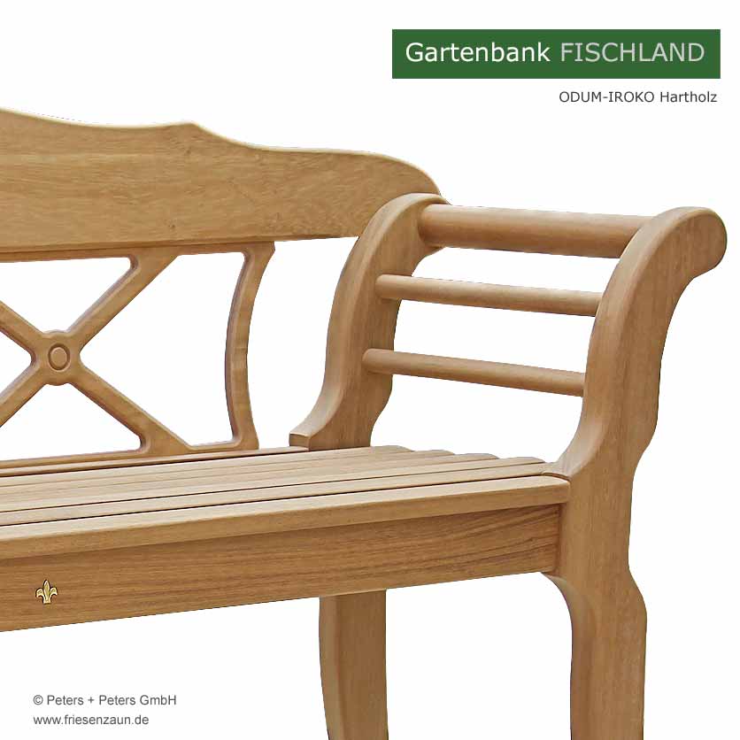 Sylter Friesenbank Fischland - ODUM-IROKO Hartholz - 2er + 3er Gartenbank SYLT