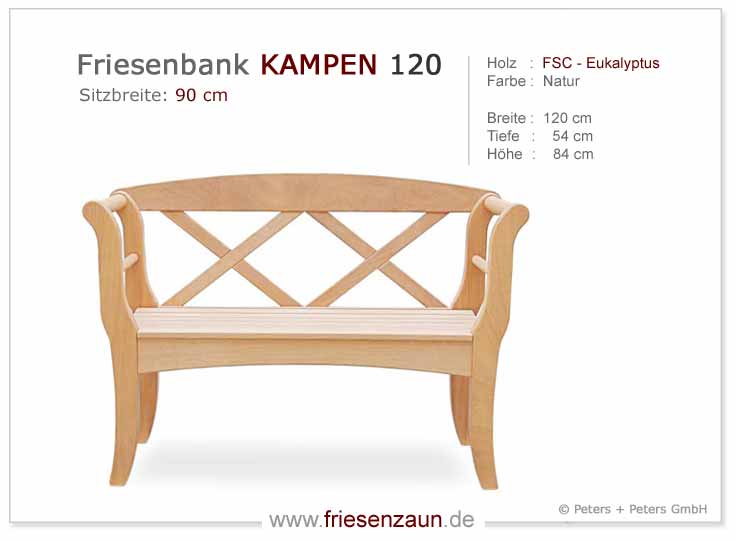 4er Gartenbank Windsor -  Gesamtbreite 240 cm - Sitzbreite 226 cm. Lieferbar in weiß oder in jedem anderen RAL-Farbton.