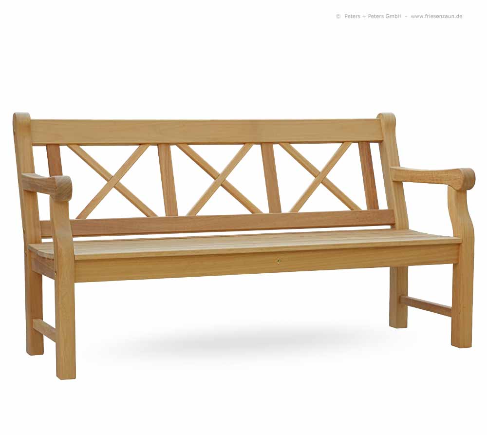 Klassische Holzgartenbank CLIFF - ODUM-IROKO Hartholz - Englische Gartenbänke aus deutscher Produktion