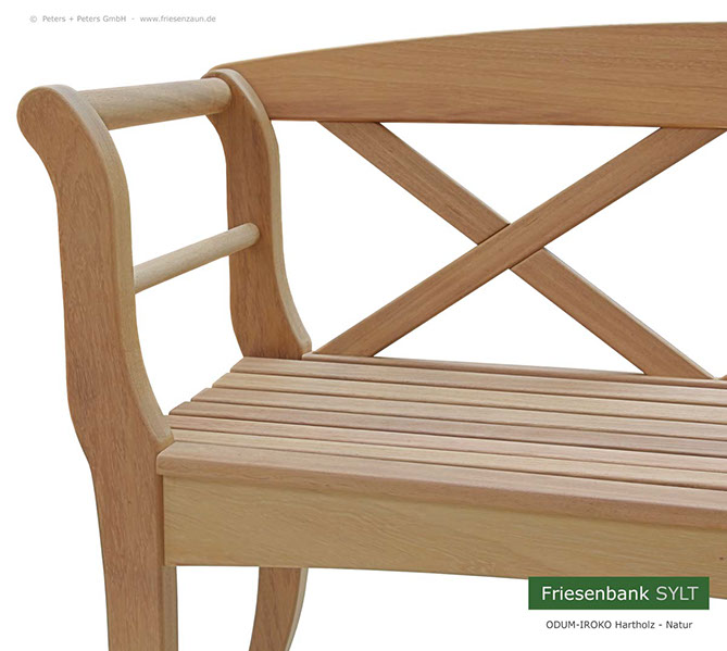 Original Sylter Gartenbänke aus ODUM-IROKO Hartholz - Weiße Friesenbänke mit 25 Jahren Garantie.