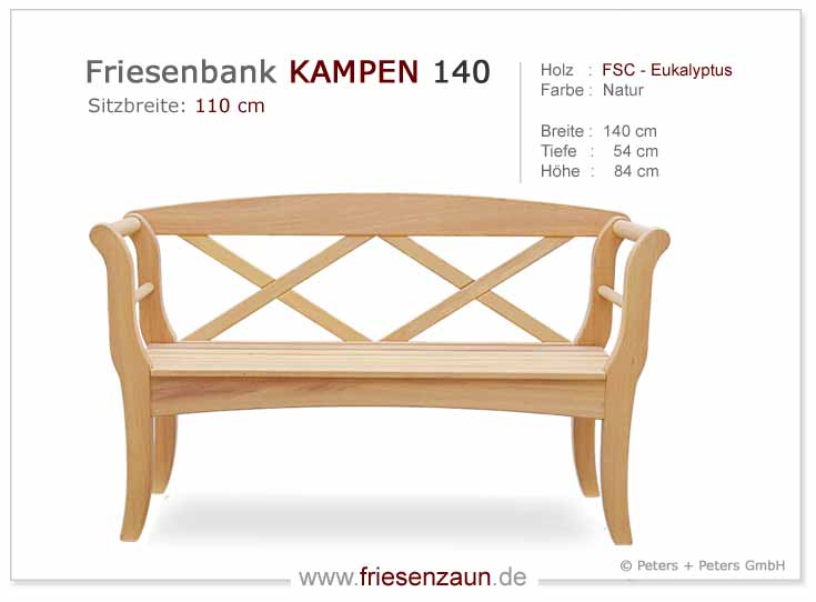 4er Gartenbank Windsor -  Gesamtbreite 240 cm - Sitzbreite 226 cm. Lieferbar in weiß oder in jedem anderen RAL-Farbton.