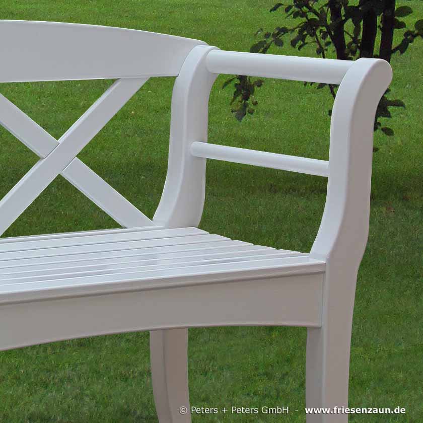 4er Gartenbank Windsor -  Gesamtbreite 240 cm - Sitzbreite 226 cm. Lieferbar in weiß oder in jedem anderen RAL-Farbton.