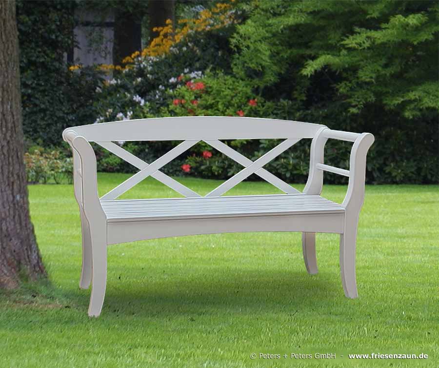 4er Gartenbank Windsor -  Gesamtbreite 240 cm - Sitzbreite 226 cm. Lieferbar in weiß oder in jedem anderen RAL-Farbton.