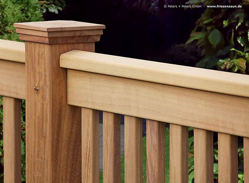 Original Sylter Friesenzaun - Weißer Gartenzaun aus wertvollem ODUM IROKO Hartholz - Anfertigung nach Maß von Peters + Peters