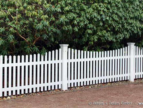 Original Sylter Friesenzaun - Weißer Gartenzaun aus wertvollem ODUM IROKO Hartholz - Anfertigung nach Maß von Peters + Peters