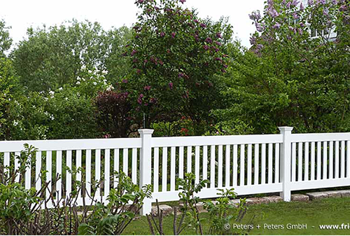 Original Sylter Friesenzaun - Weißer Gartenzaun aus wertvollem ODUM IROKO Hartholz - Anfertigung nach Maß von Peters + Peters