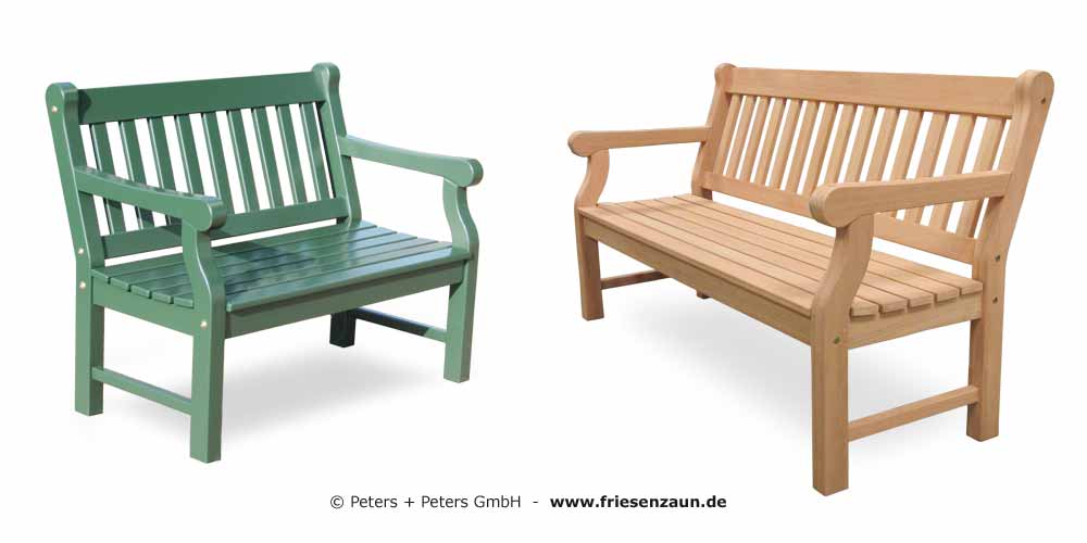 Gartenbänke von Peters + Peters - absolut wetterfest lackiert - deutsche Premium-Qualität mit 25 Jahren Garantie.