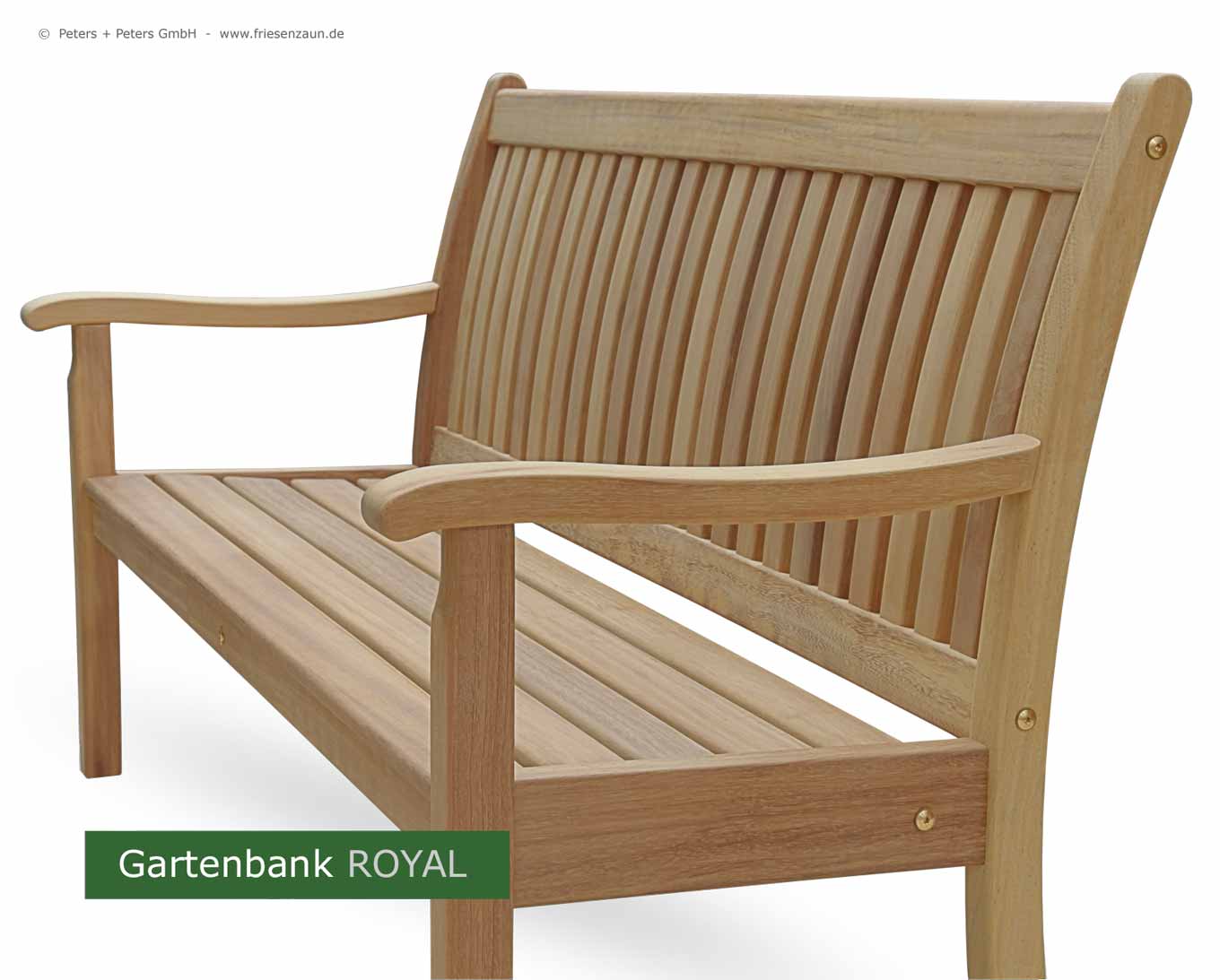 Gartenbank ROYAL - lieferbar als 1er, 2er, 2.5er, 3er und 4er Gartenbank - Markenqaulität aus Deutschland von Peters + Peters !