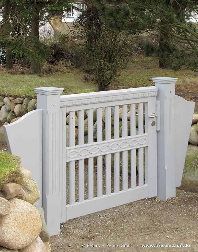 Gartentor BERGSTEDT - Weiße Holztore nach Maß gefertigt - Gartentore in mehr als 200 RAL-Farben.
