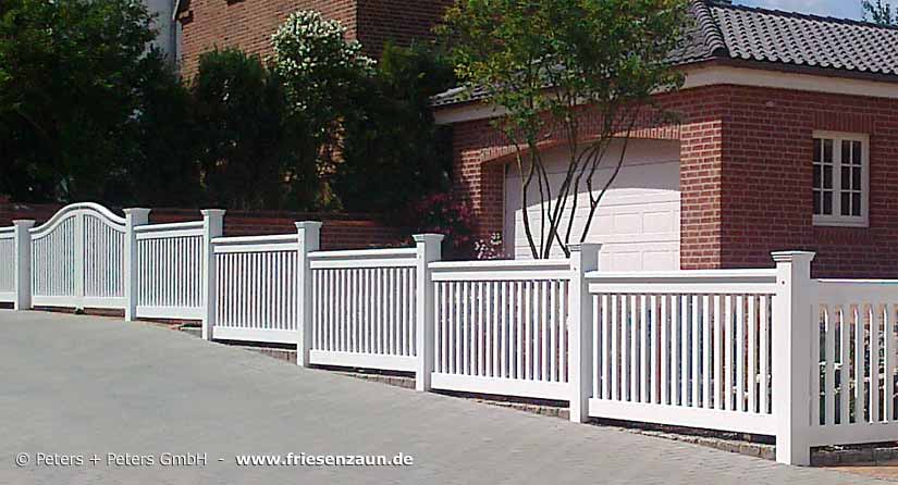 Original Sylter Friesenzaun - Weißer Gartenzaun aus wertvollem ODUM IROKO Hartholz - Anfertigung nach Maß von Peters + Peters