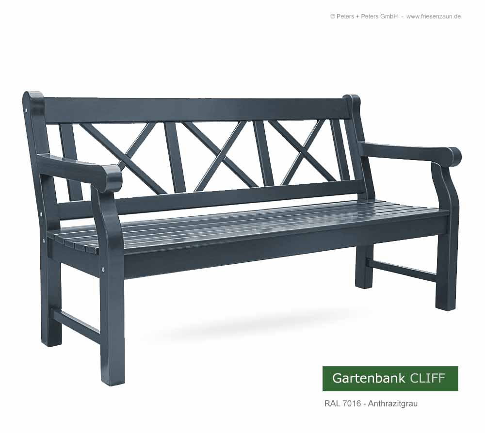 Klassische Holzgartenbank CLIFF - ODUM-IROKO Hartholz - Englische Gartenbänke aus deutscher Produktion