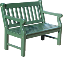 Grüne Gartenbank HYDE PARK - lieferbar als 2er + 3er Sitzbank Garten