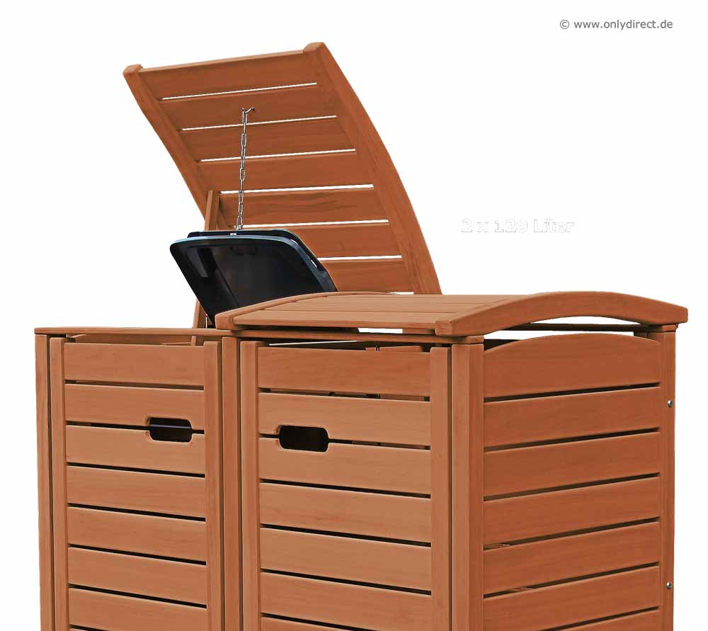 Mülltonnenverkleidung CLASSIC - hochwertige Rundzapfen nach alter Handwerkskunst sorgen für eine lange Lebensdauer.