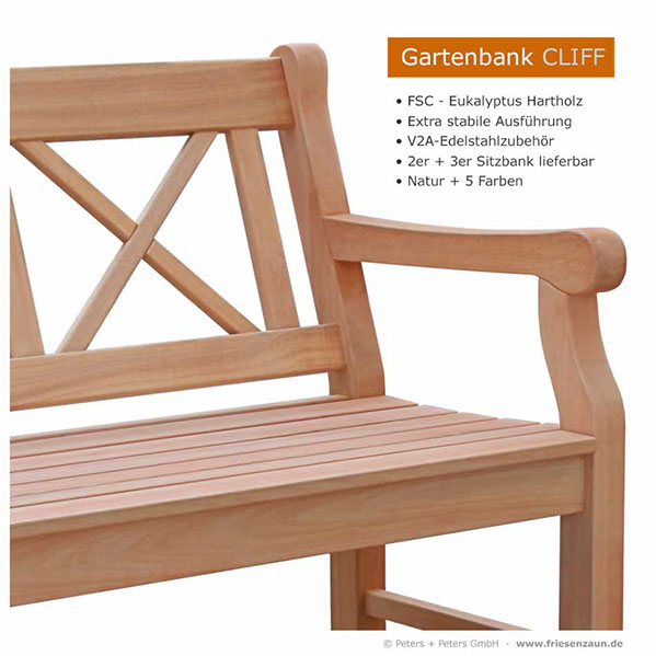 4er Gartenbank Windsor -  Gesamtbreite 240 cm - Sitzbreite 226 cm. Lieferbar in weiß oder in jedem anderen RAL-Farbton.