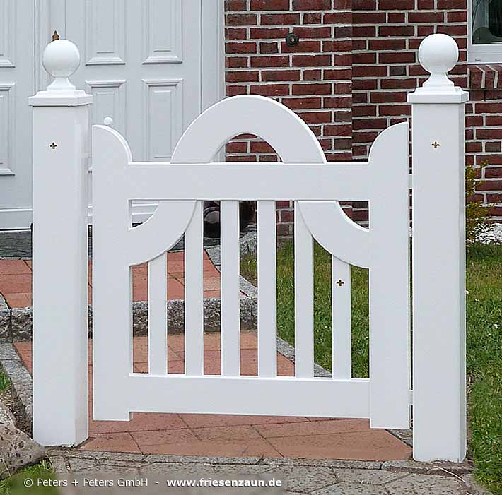 Orignal Sylter Gartentür LUXUS mit Kugelpfosten