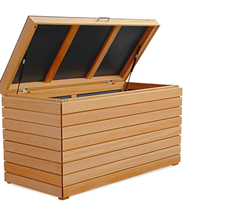 Kissentruhe Gartenbox YORK - FSC Eukalyptus Hartholz Ausführung Holz Natur geölt.