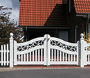 Sylter Gartentor Hartholz weiß - Holztor Friesland