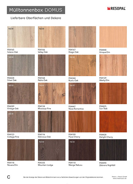 Moderne Mülltonnenbox DOMUS aus HPL-Dekorplatten - Tonnenhaus für 120 + 240 Liter&nbsp; Abfalltonnen - unendlich verlängerbar - Gasdruckfedern