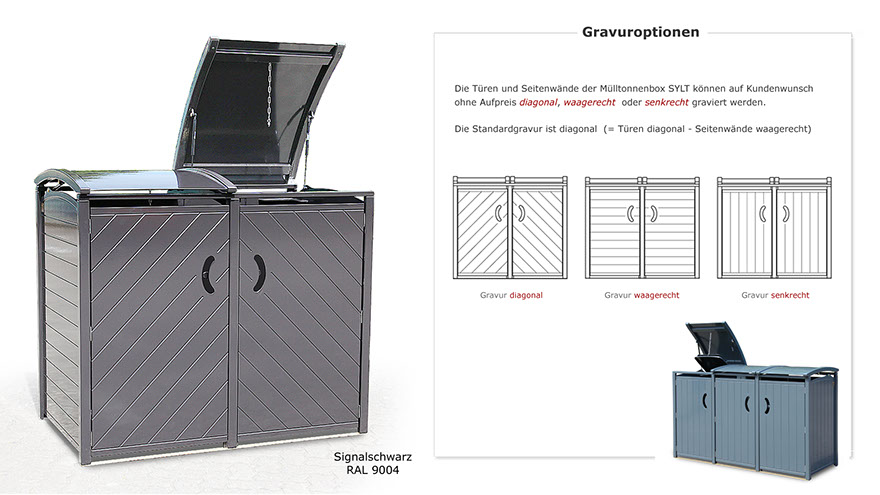 Wetterfeste Mülltonnenboxen im Sylter Design - Sylter Tonnenschrank mit 25 Jahren Garantie von Peters + Peters