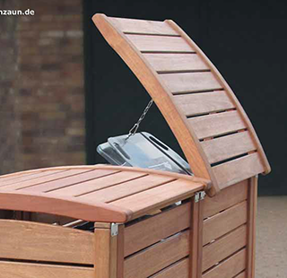 Tonnenhaus CLASSIC für 2 x 120 Liter Abfalltonnen mit vollwertiger Rückwand