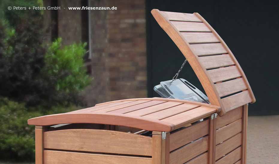 Mülltonnenschrank in Premium Qualität - Zubehör komplett aus rostfreiem Edelstahl.