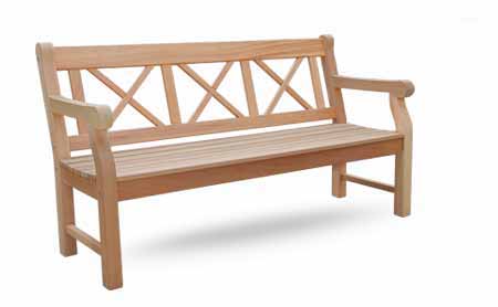 Eine echte Gartenbank im beliebtem Stil einer englischen Parkbank - lieferbar in Natur weiß grün grau blau oder rot. Der Hyde Park für Zuhause