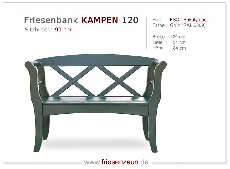 4er Gartenbank Windsor -  Gesamtbreite 240 cm - Sitzbreite 226 cm. Lieferbar in weiß oder in jedem anderen RAL-Farbton.